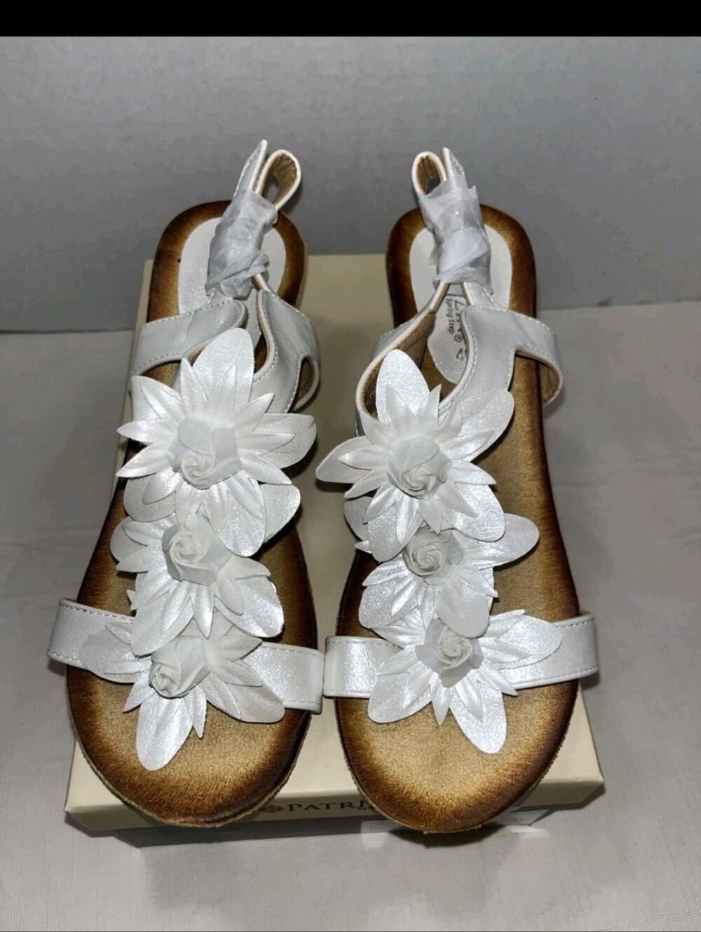 Patrizia by Spring Step White Floral Wedge Sandals